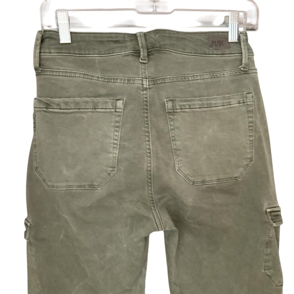 PAIGE Jolie Khaki Green Slim Cotton Cargo Ankle Utility Pants SZ 26 - Picture 8 of 15